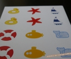 Exemple de ronds déco' imprimés printable personnalisable thème marin d'eau douce