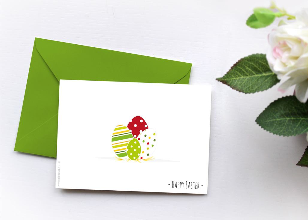 Carte Joyeuses Pâques freebie @imprimer ou envoyer par email – Happy Easter card  to print or send  via email
